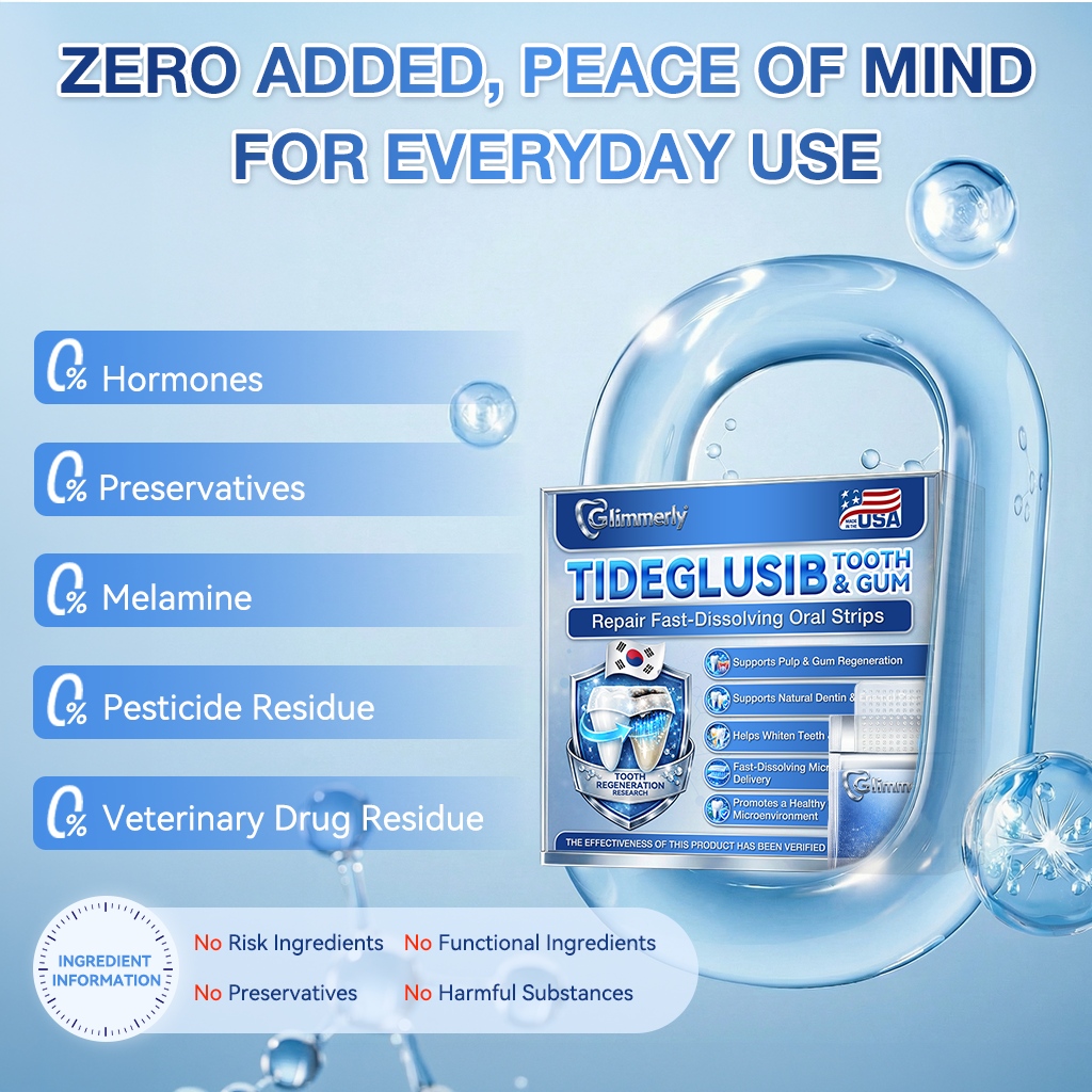 Glimmerly® 🦷 Tideglusib Fast‑Dissolving Tooth & Gum Repair Oral Strips 💭 (Supports tooth repair and helps relieve gum discomfort and other common oral concerns) 🛡️